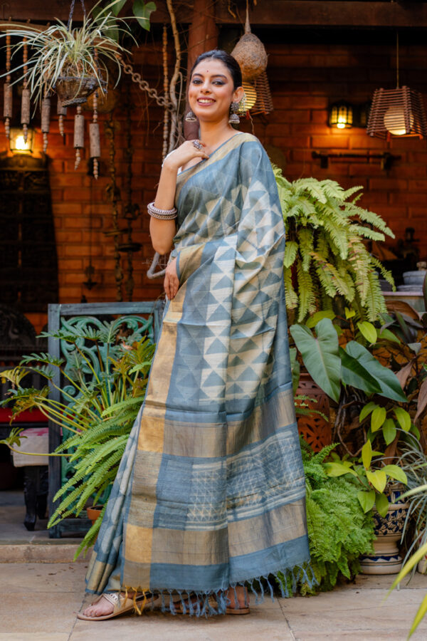 Handwoven Tussar Shibori - Image 3