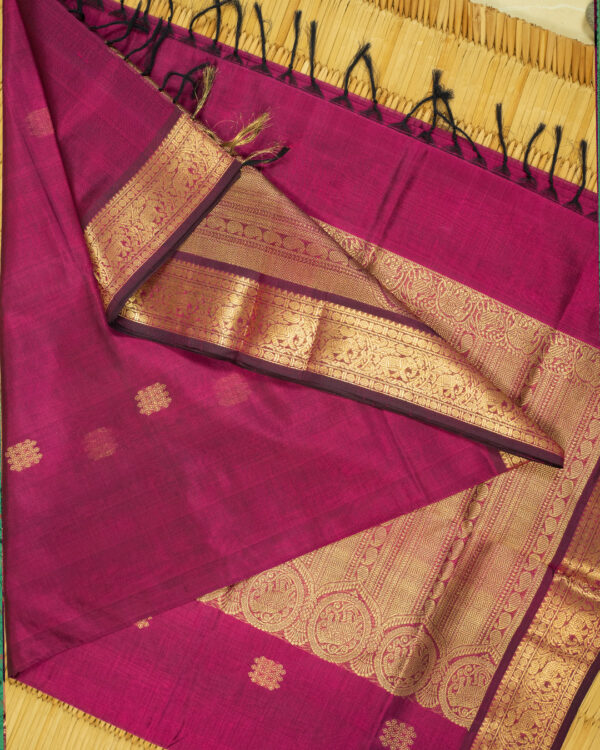 Regal Rani & Antique Gold Elegance Silk/Cotton Chettinad - Image 3