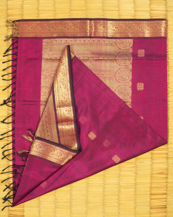 Regal Rani & Antique Gold Elegance Silk/Cotton Chettinad - Image 2