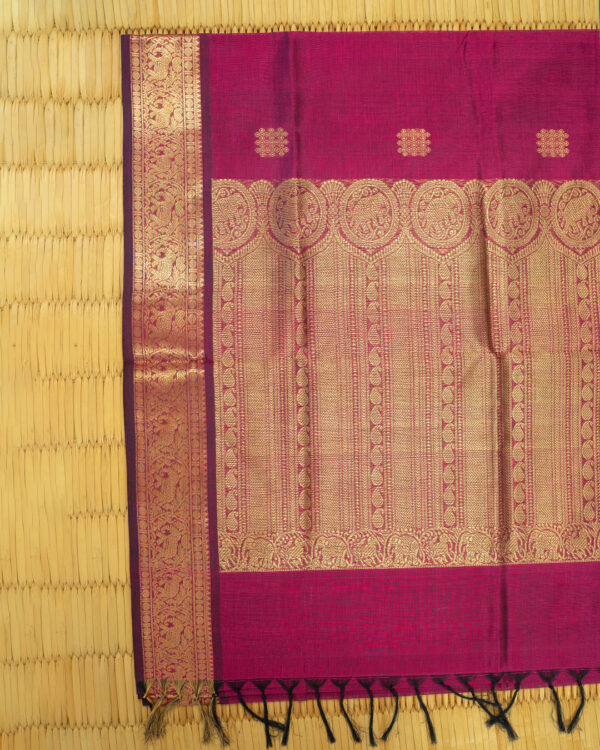 Regal Rani & Antique Gold Elegance Silk/Cotton Chettinad