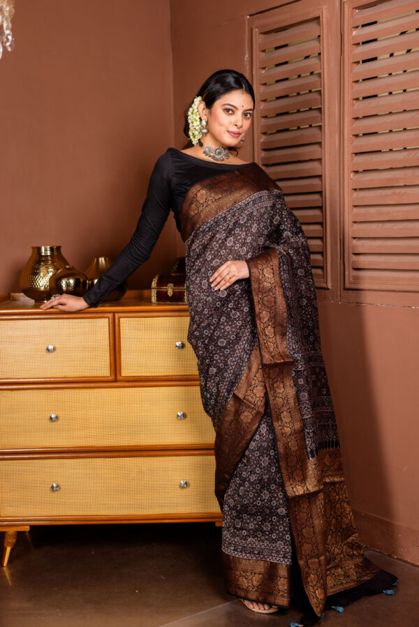 Rich Earth Tones: Ajrakh on Silk Cotton - Image 2