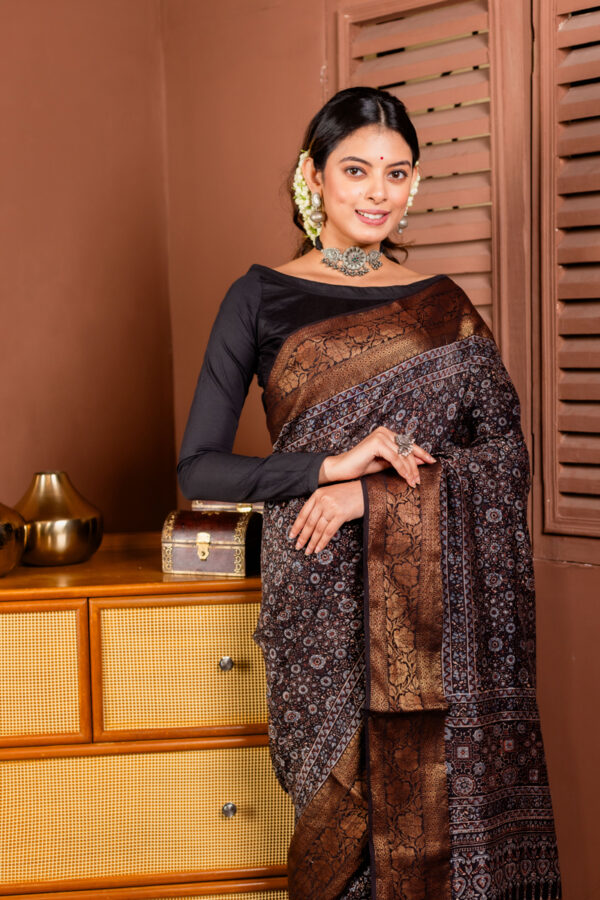 Rich Earth Tones: Ajrakh on Silk Cotton - Image 3
