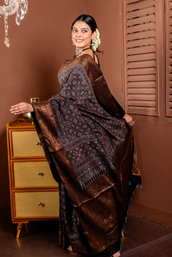 Rich Earth Tones: Ajrakh on Silk Cotton - Image 4