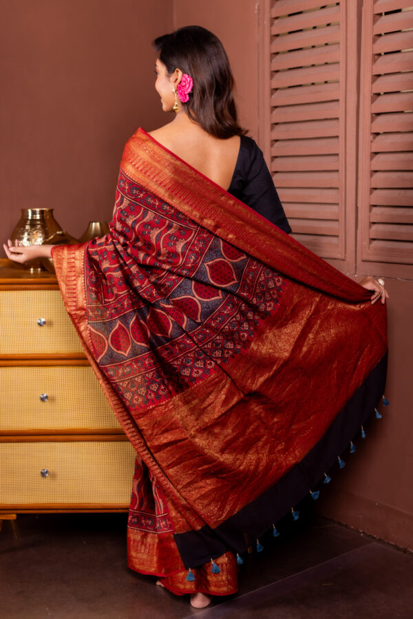 Earth's rich pigments and vibrant hues of Ajrakh on Silk Cotton - Image 4