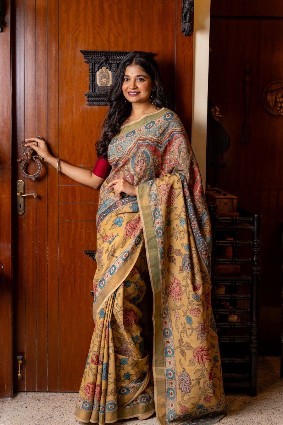 HANDPAINTED KALAMKARI ON SILK